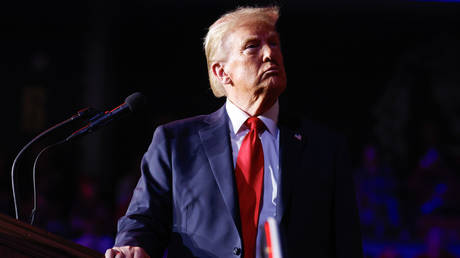 US Republican presidential nominee, former President Donald Trump speaks before a crowd of supporters in Henderson, Nevada on October 31, 2024.