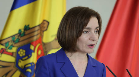 Moldovan President Maia Sandu speaks to the media in Berlin / Sean Gallup