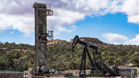 Oil wells in the canyon country of Utah