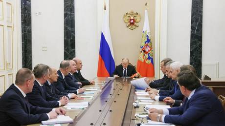  Russian President Vladimir Putin chairs a national Security Council meeting.