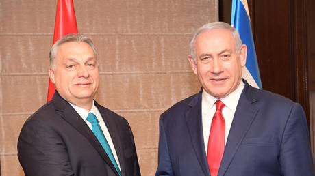 Hungarian Prime Minister Viktor Orban and Israeli Prime Minister Benjamin Netanyahu