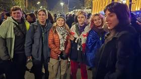 Greta Thunberg joins protest outside Georgian parliament