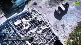 Russian forces pummel hangar where Ukrainian troops were hiding (VIDEO)