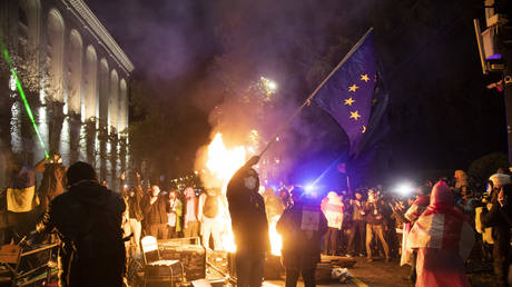 Georgian riot police and protesters clash (VIDEOS)