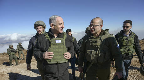 Prime Minister Benjamin Netanyahu visits Israeli forces in a buffer zone inside Syria, December 17, 2024