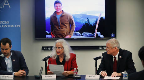 Marc and Debra Tice hold a news conference about their missing son Austin Tice on September 17, 2018 at the United Nations in New York.