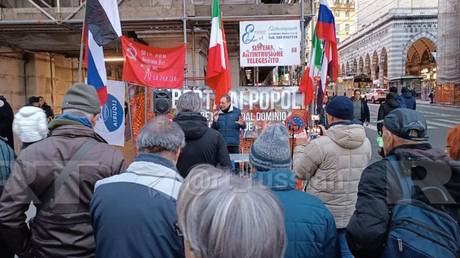 Protest in Italian City Against "Ukraine's Terrorist Killing" of Russian General