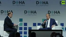 Lavrov spaeks at Doha Forum in Qatar