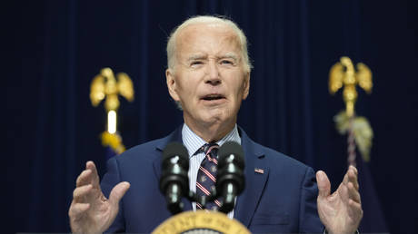 US President Joe Biden makes a statement on the latest developments in New Orleans from Camp David, Maryland, Jan. 1, 2025.