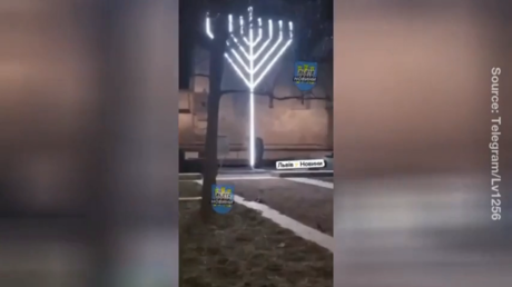 Hanukkah lights vandalized in Ukraine amid neo-Nazi march (VIDEO)