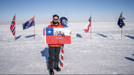 Chilean President Gabriel Boric at the South Pole on January 4, 2024