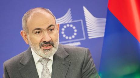 FILE PHOTO: Armenian Prime Minister Nikol Pashinyan in Brussels, Belgium.