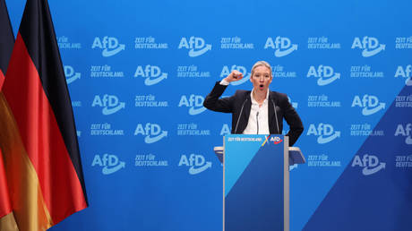 Alice Weidel speaks at the AfD party congress in Riesa, Germany, January 11, 2025 in Riesa