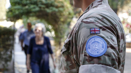 File Photo. A member of the British Royal Engineers serving in the United Nations Peace Keeping Force in Cyprus (UNFICYP)