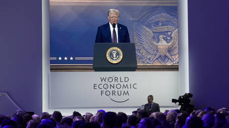 US President Donald Trump, at the Annual Meeting of World Economic Forum in Davos, Switzerland, Thursday, Jan. 23, 2025. / Markus Schreiber © AP Photo