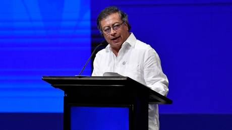 Colombian President Gustavo Petro at a climate event in Cali, Colombia, October 20, 2024.