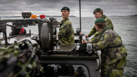 FILE PHOTO. The Swedish amphibious regiment on board one of its ships on September 13, 2022 in Stora Skogsskar.