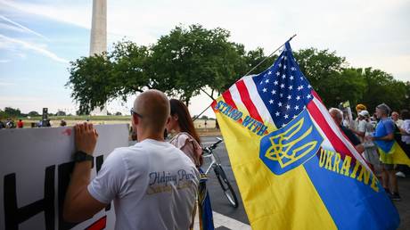 FILE PHOTO: A pro-Ukrainian rally in Washington, DC.