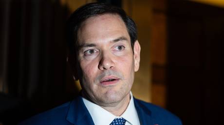 Marco Rubio speaks to the press following a unanimous confirmation vote to be Secretary of State in the US Senate in Washington, DC.