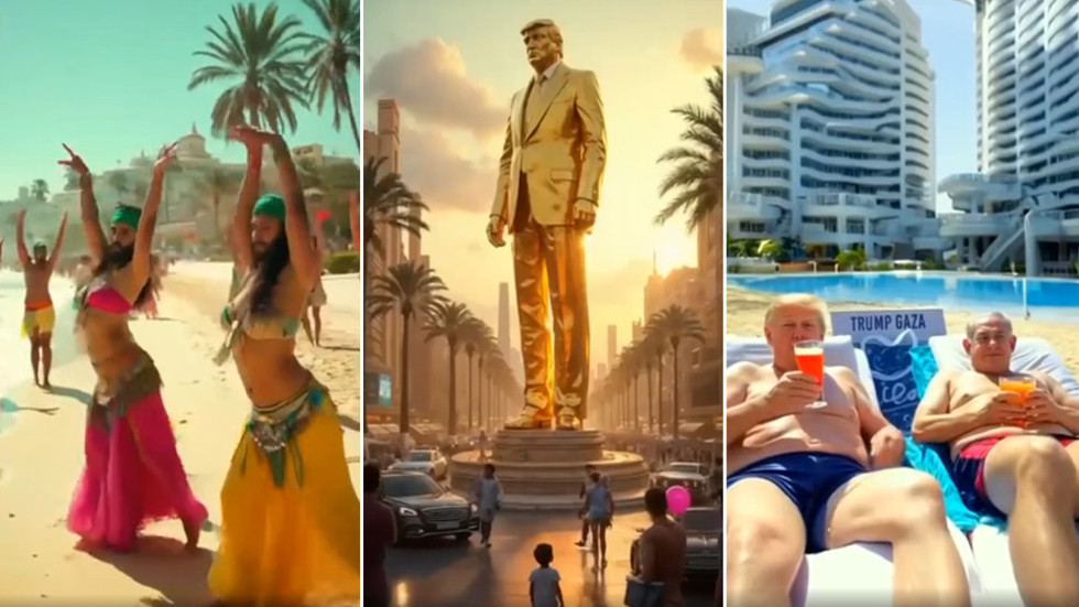 فيديو ترامب غزة مع راقصات البطن الملتحية سباركس إخراج – RT World News