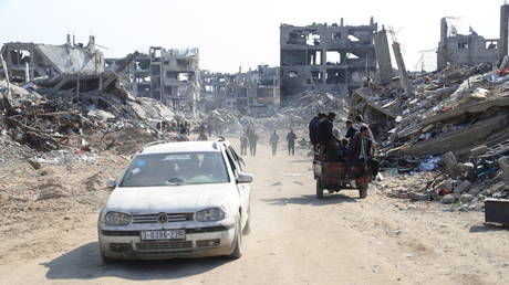 FILE PHOTO: Displaced Palestinians in the Gaza Strip.