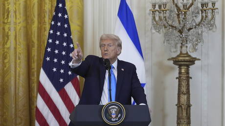 President Donald Trump and Israeli PM Benjamin Netanyahu hold a joint press conference at the White House, February 4, 2025