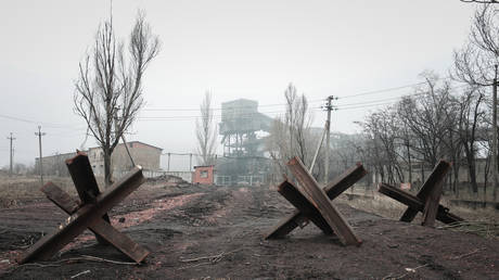 FILE PHOTO: "Trudovskaya" mine, damaged amid hostilities, Donetsk Region, 2015.