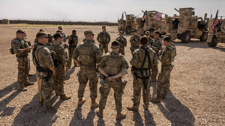 FILE PHOTO: US Army soldiers in northeastern Syria.