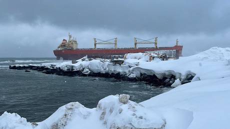 Cargo ship stranded off Russia’s Sakhalin