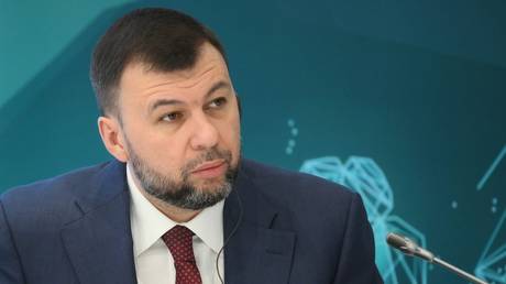 FILE PHOTO: Denis Pushilin, the head of the Donetsk People’s Republic.