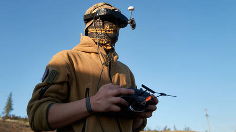 FILE PHOTO. A Ukrainian drone operator.