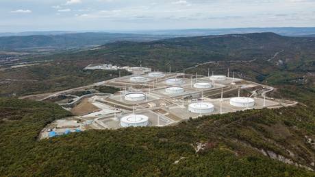 FILE PHOTO: The oil storage facility of the Caspian Pipeline Consortium (CPC) in the Krasnodar Region, Russia