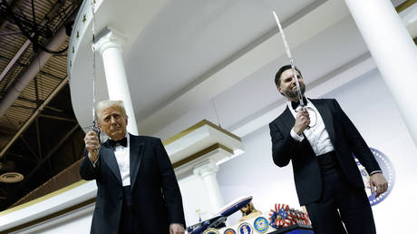 President Donald Trump and Vice President J.D. Vance at the Commander-in-Chief Ball, Washington, DC, January 20, 2025.