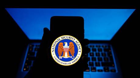 US National Security Agency (NSA) logo on a smartphone