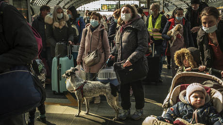  Ukrainian refugees in Berlin, Germany.