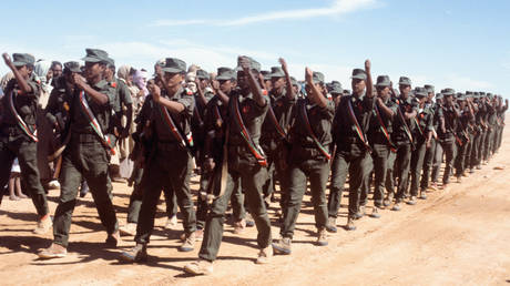 The 'Polisario Front' celebrating the second anniversary of the independence of the Saharawi people, 1978, Sahara, Morocco.