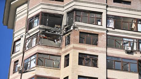 A damaged apartment block in Ramenskoye, Moscow region, March 11, 2025