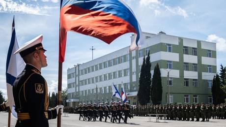 A military ceremony in Sevastopol, Crimea, Russia in 2022.