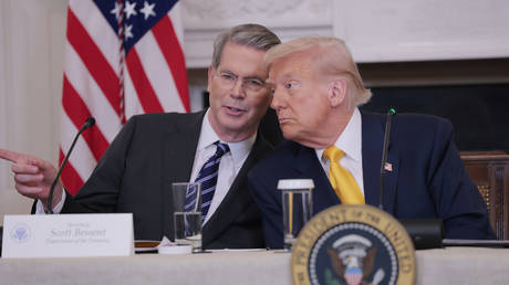 US Secretary of Treasury Scott Bessent and US President Donald Trump.