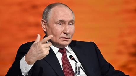 Russian President Vladimir Putin at the plenary session of the XXVIII St. Petersburg International Economic Forum.