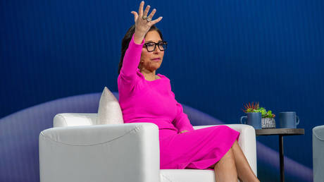 Linda Yaccarino at the 2025 CES event in Las Vegas, January 7, 2025.