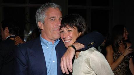 Ghislaine Maxwell with Jeffrey Epstein at a sponsors' event at Cipriani Wall Street, New York City, US, March 15, 2005.