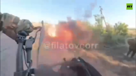 WATCH Russian war correspondent dodge Ukrainian suicide drone