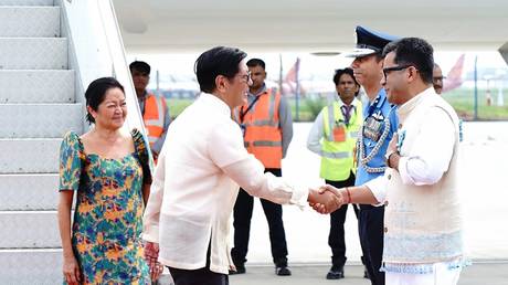 Philippines President Ferdinand Marcos Jr. and Indian Minister of State for External Affairs Pabitra Margherita, New Delhi, August 4, 2025.