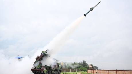 A view of India successfully test firing its multi-layered air defense system on August 24.