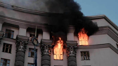 Russia denies targeting Ukrainian government building