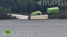 Ammunition train goes off rails in NATO state (VIDEO)