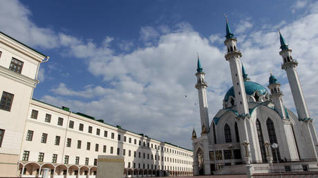 A view of the Kul Sharif mosque in Kazan, Russia.