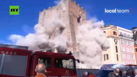 Medieval tower partially collapses in Rome (VIDEOS)