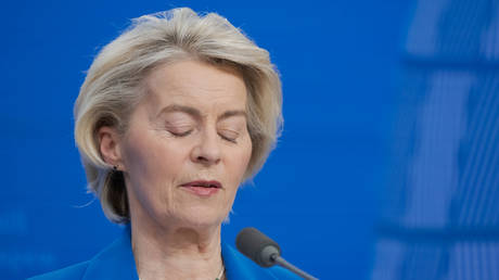 European Commission President Ursula von der Leyen speaks in Brussels, Belgium, on December 19, 2025.